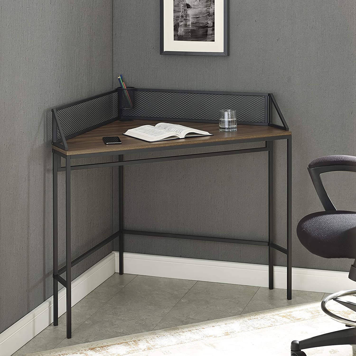 Walker Edison Industrial Corner Writing Desk