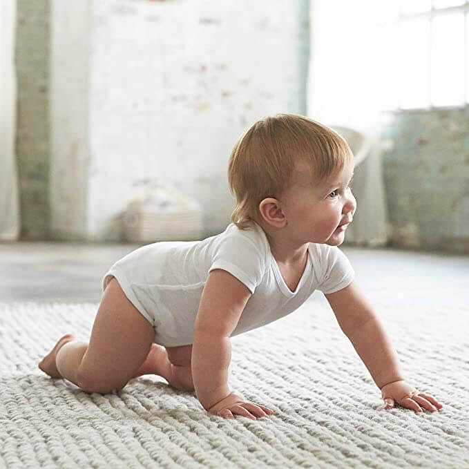 baby crawling on the floor