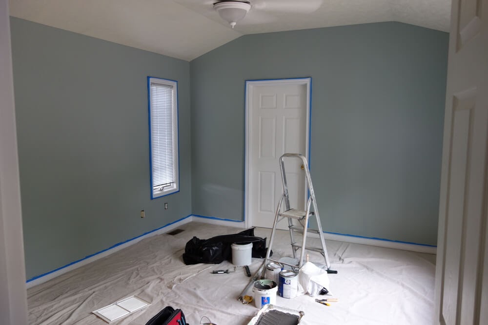 Empty room room getting painted