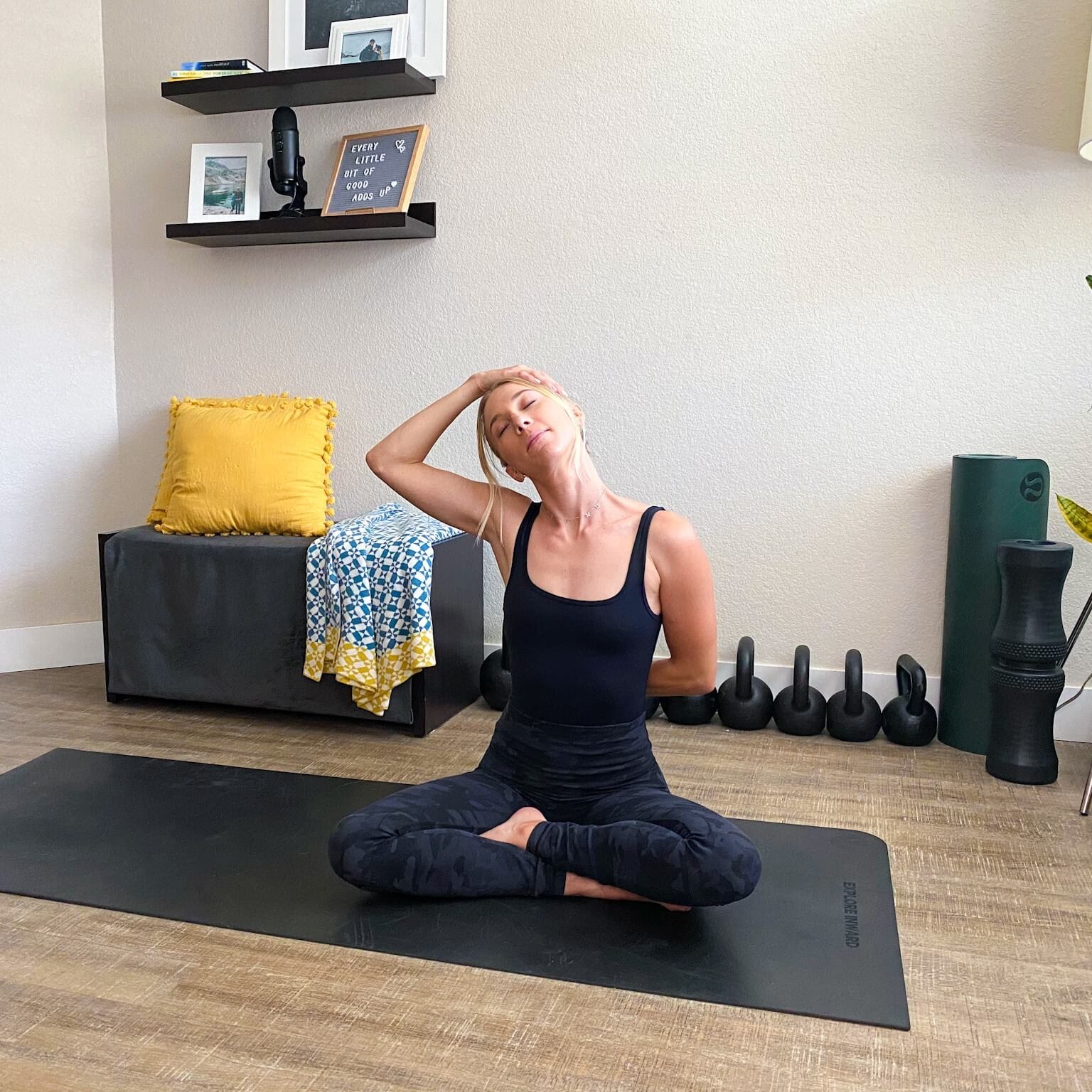 Neck stretch on ground