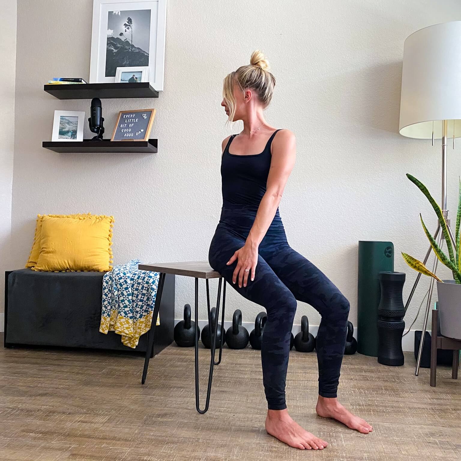 Spinal rotation in chair