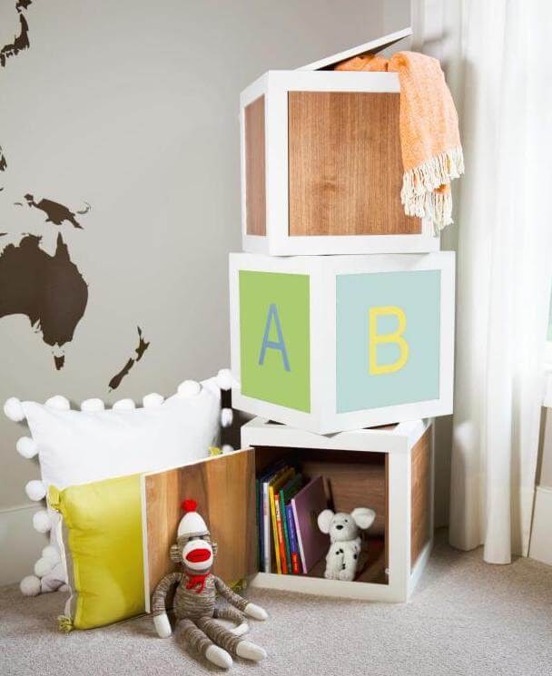 Storage boxes designed like blocks