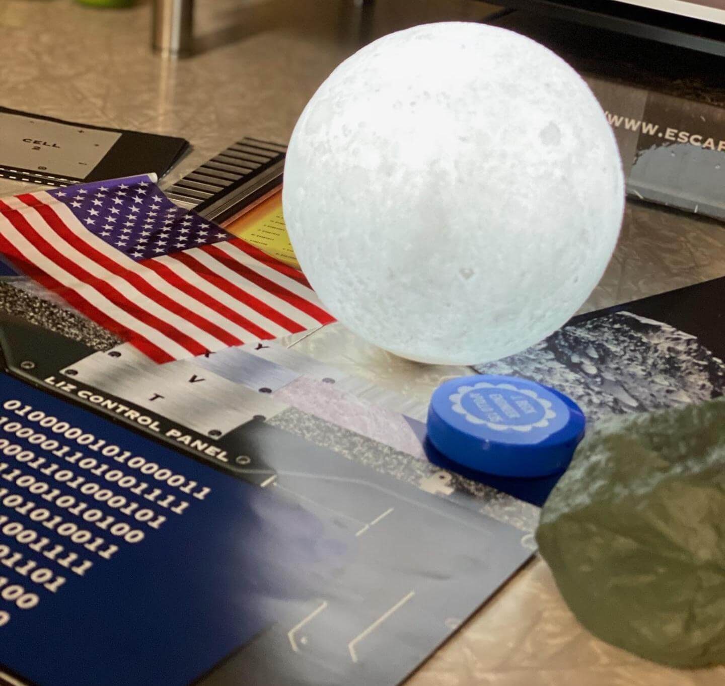 Close up of fake moon