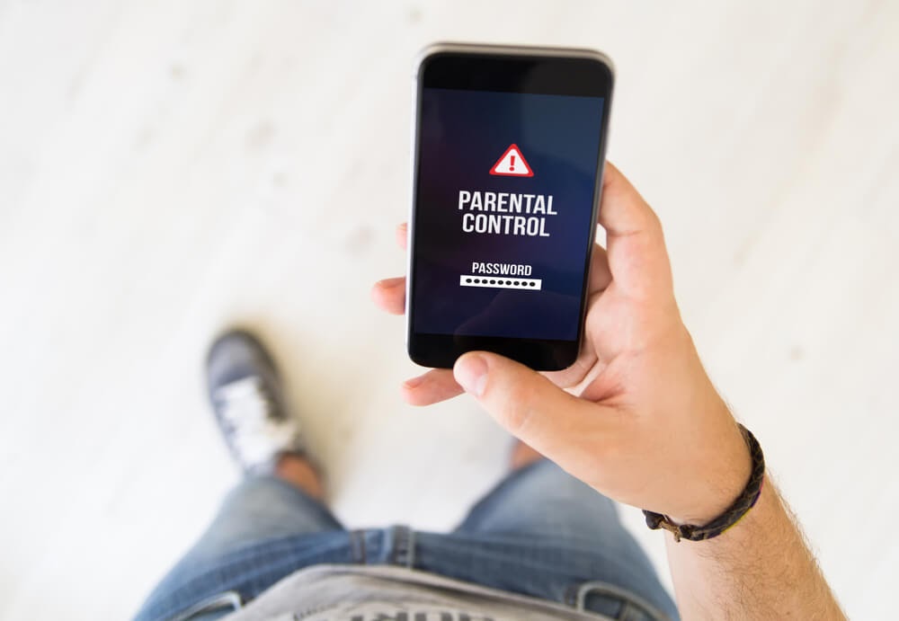 Picture of phone with parental control screen