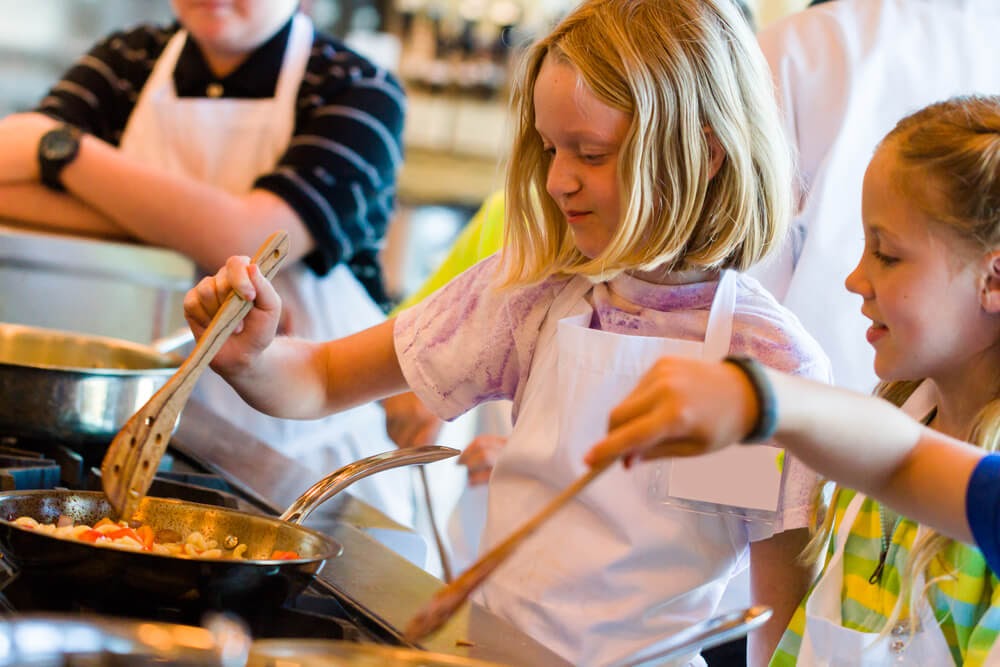 Kids cooking in the kitchen