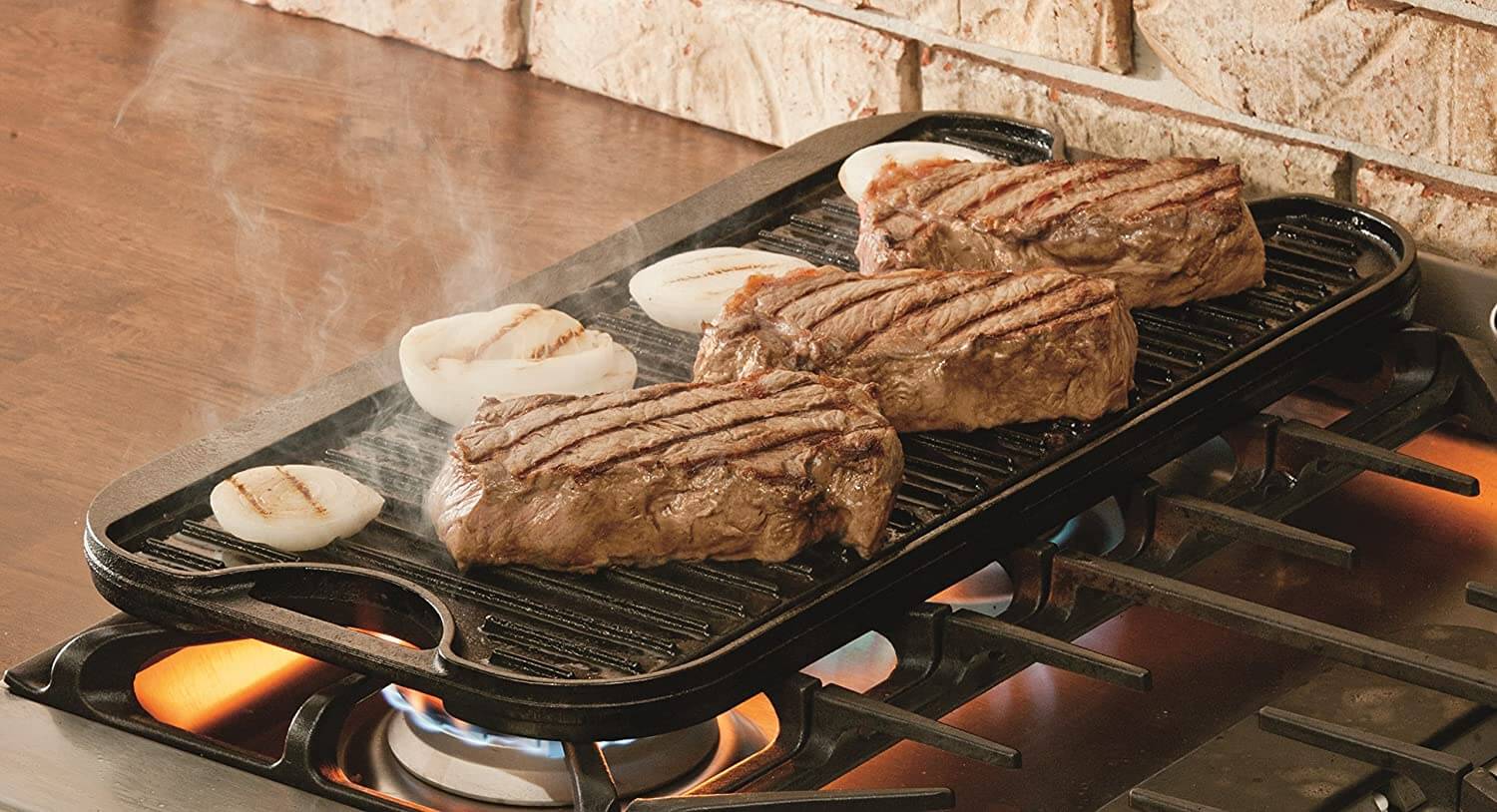 Lodge Pre-Seasoned Cast Iron Reversible Grill/Griddle With Handles