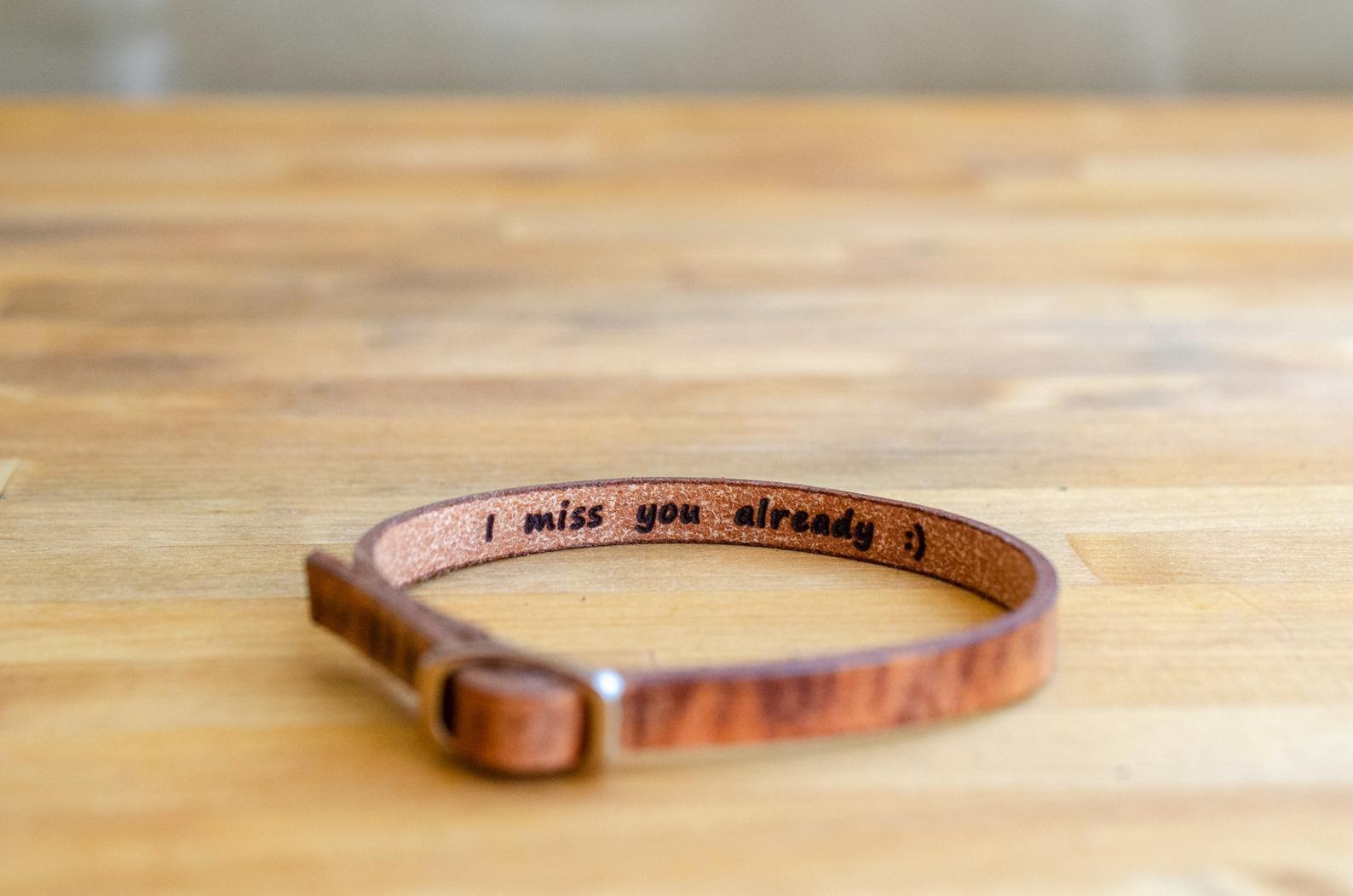 Secret Message Leather Bracelet