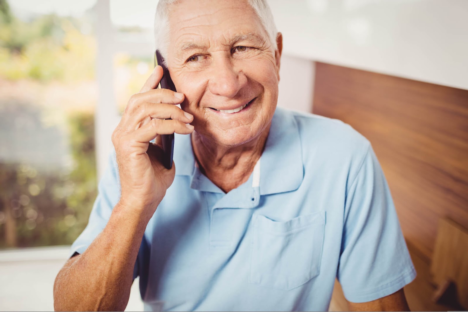 Senior man talking on a cell phone