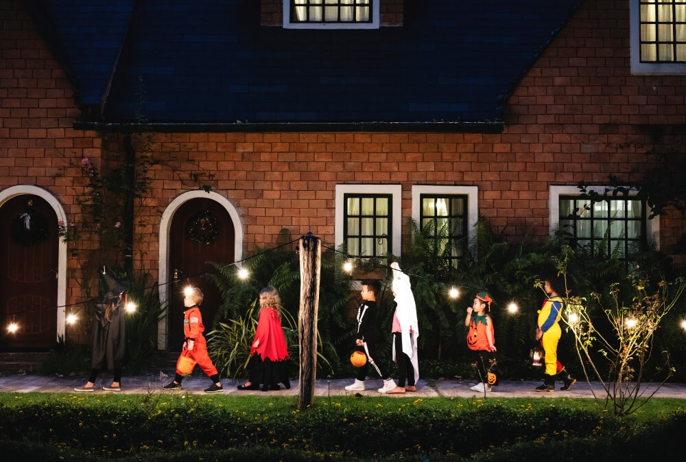 Kids going trick or treating