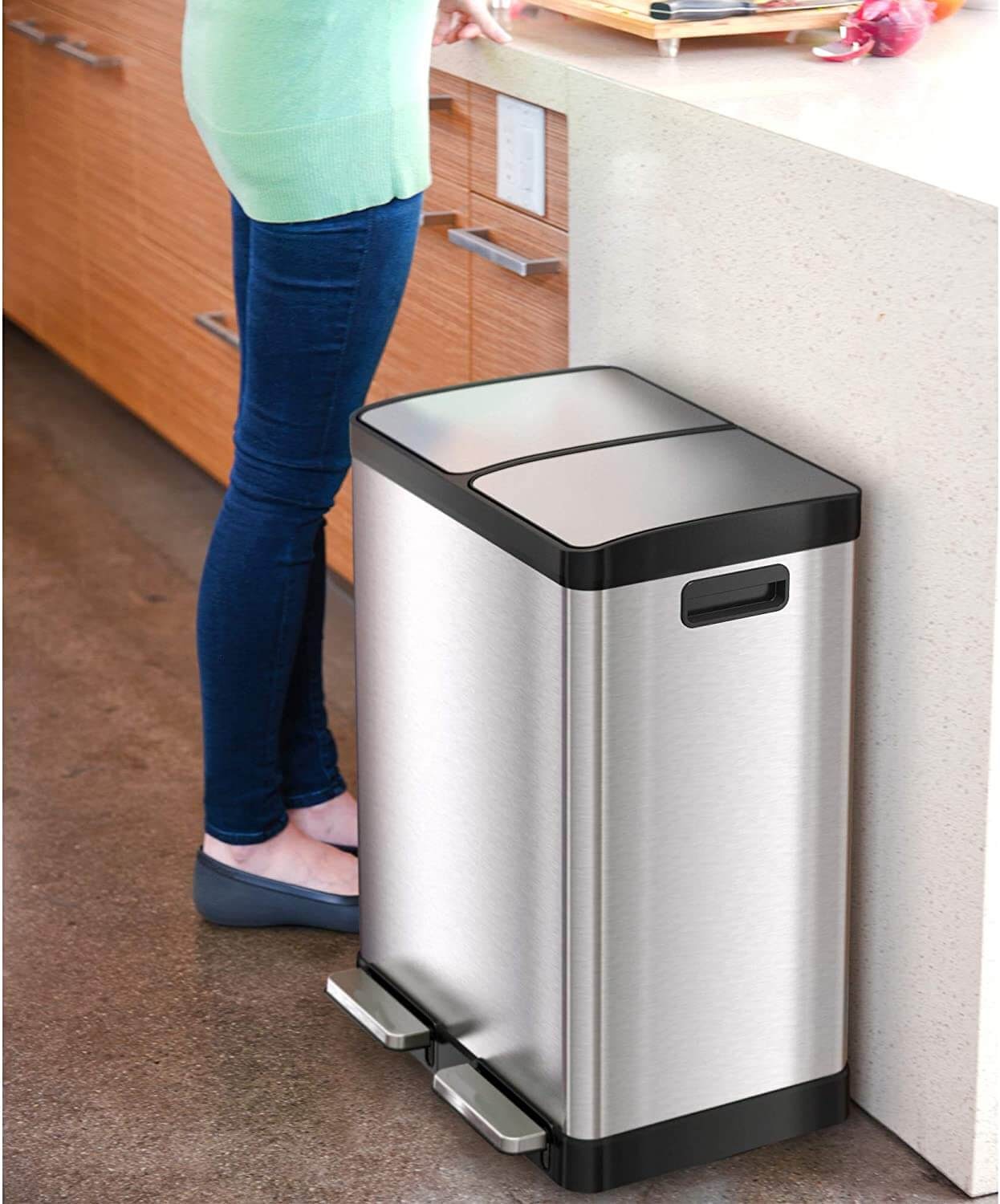 iTouchless 16 Gallon Dual Step Trash Can