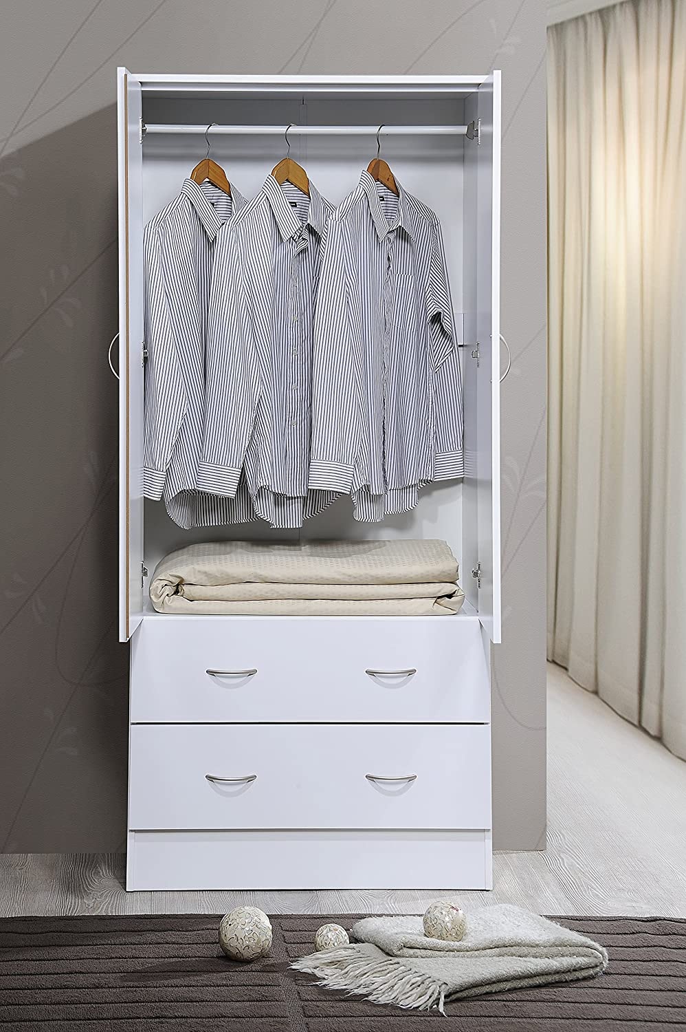 Hodedah Two Door Wardrobe