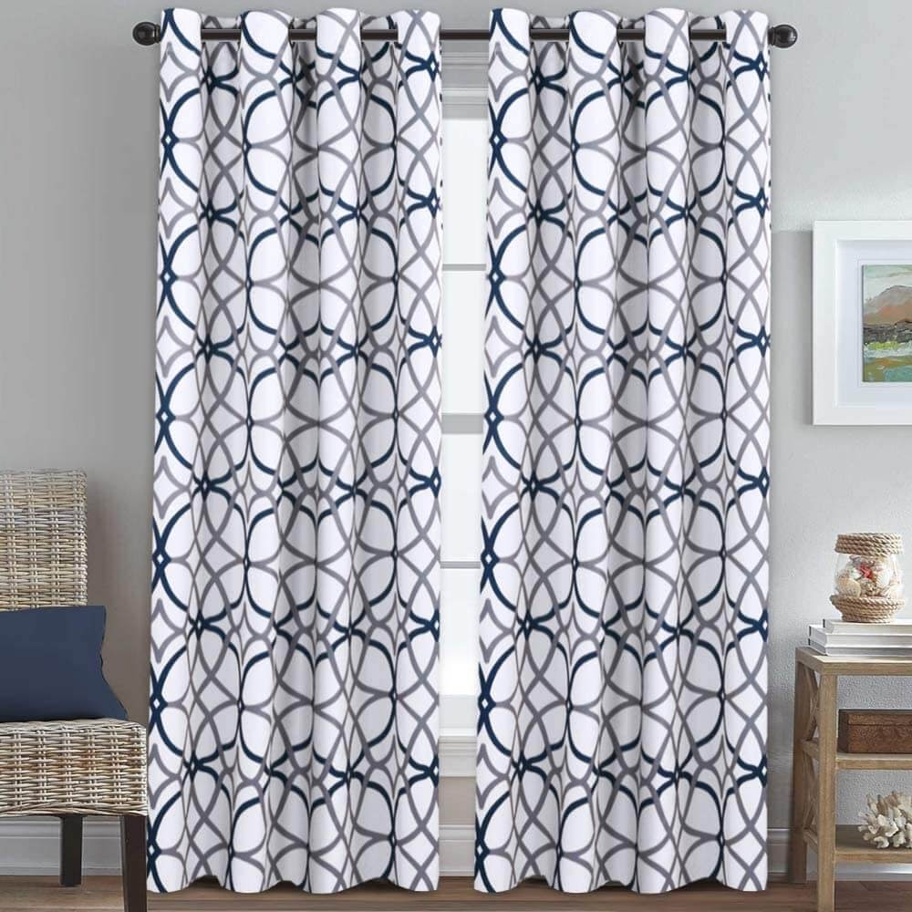 Geo Pattern Thermal Insulated Blackout Drapes