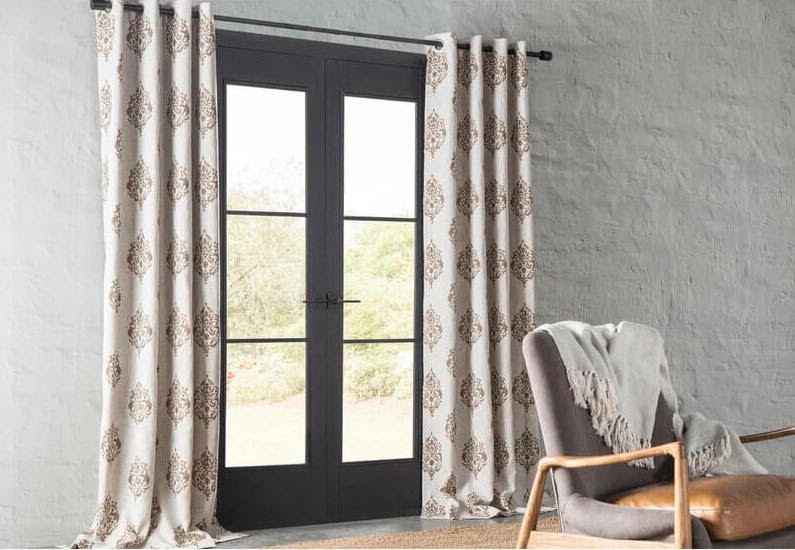 Atticus Ikat Room Darkening Thermal Grommet Single Curtain Panel