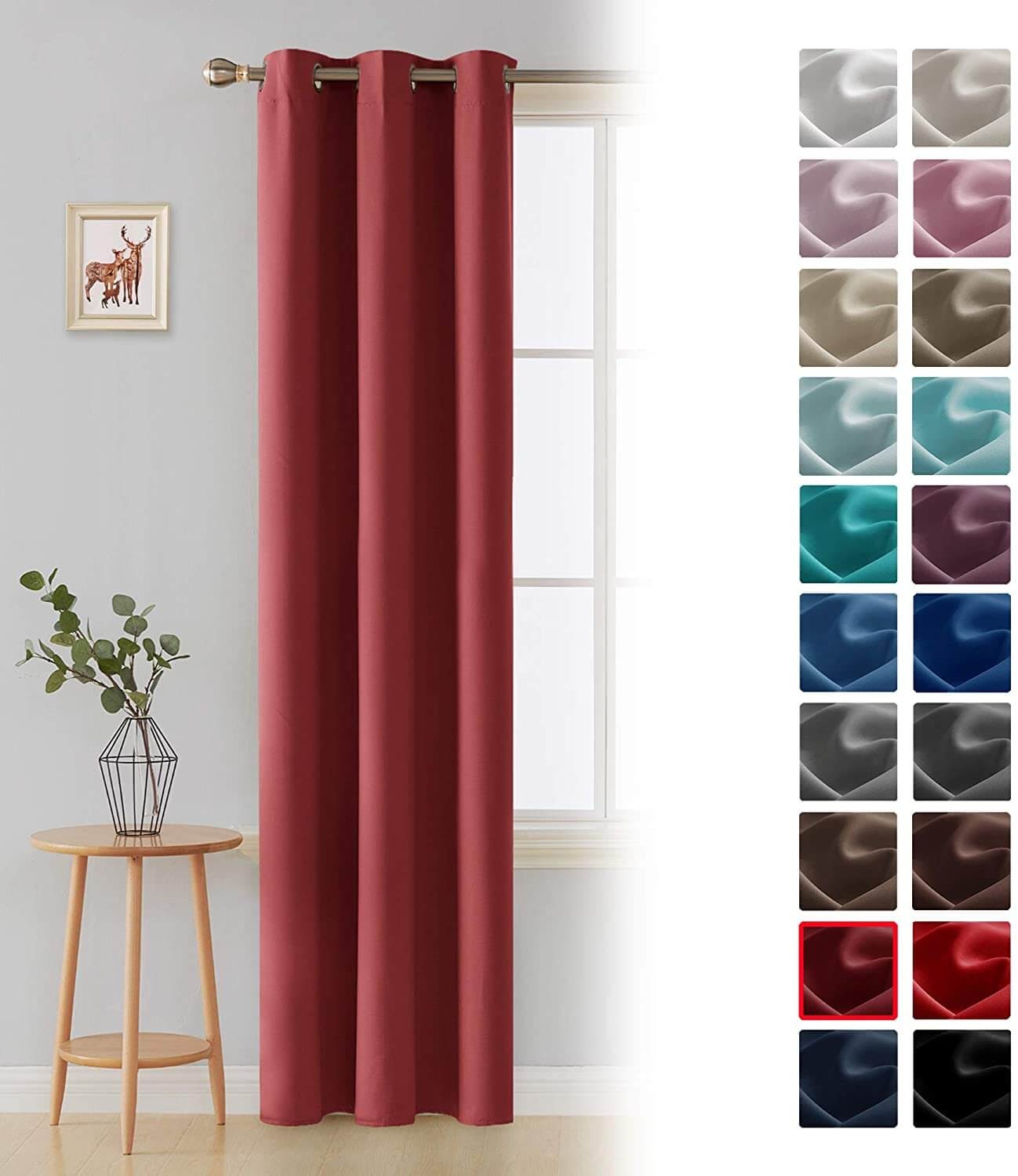 Deconovo Room Darkening Thermal Insulated Blackout Grommet Curtain Panel