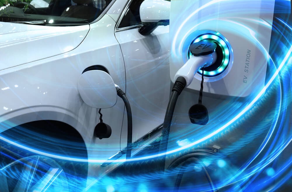 Electric vehicle getting charged