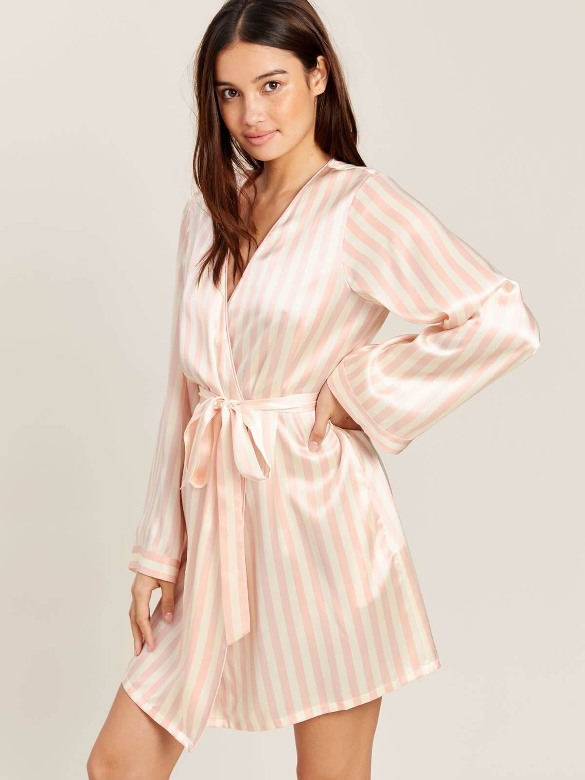 Langley Robe in Petal Stripe