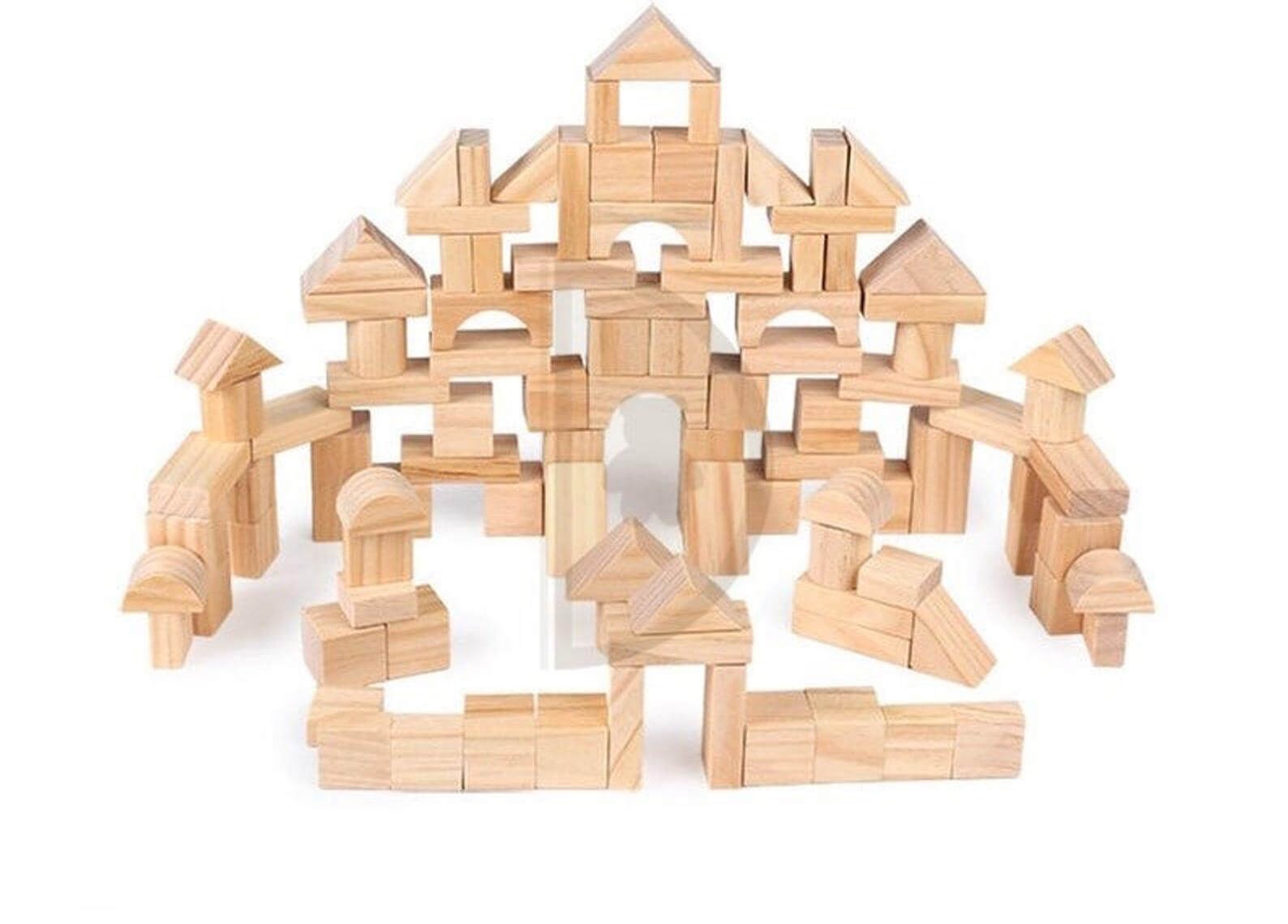 Montessori Natural Wooden Building Blocks Set