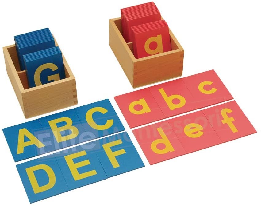 Elite Montessori Lower and Capital Case Sandpaper Letters with Boxes