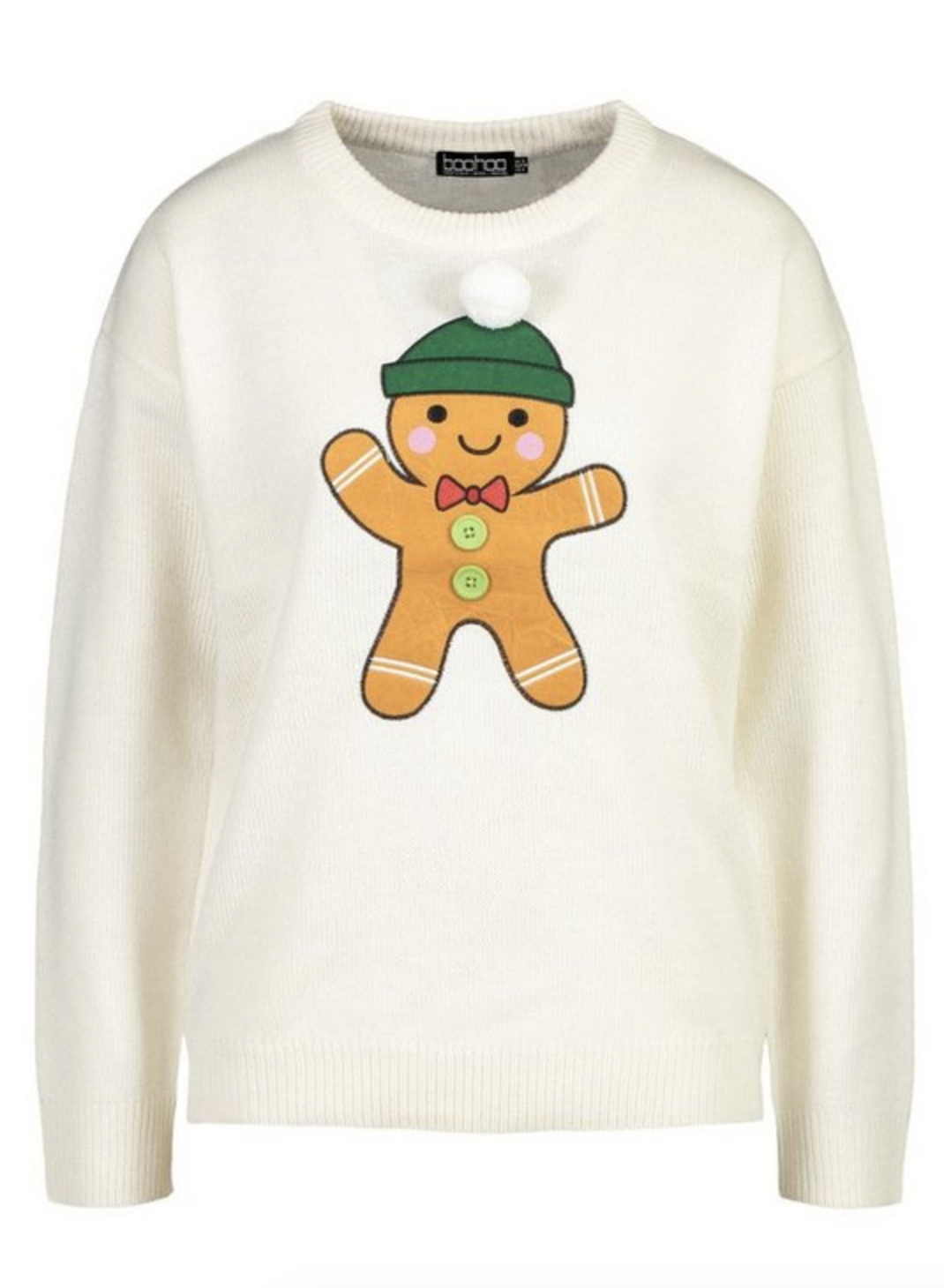 Boohoo gingerbread man sweater