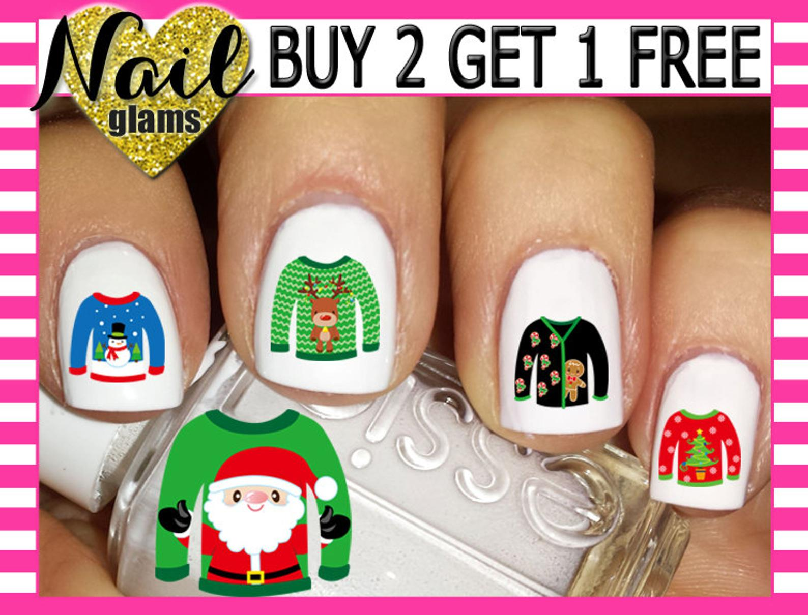 Ugly Sweater Nail Decals