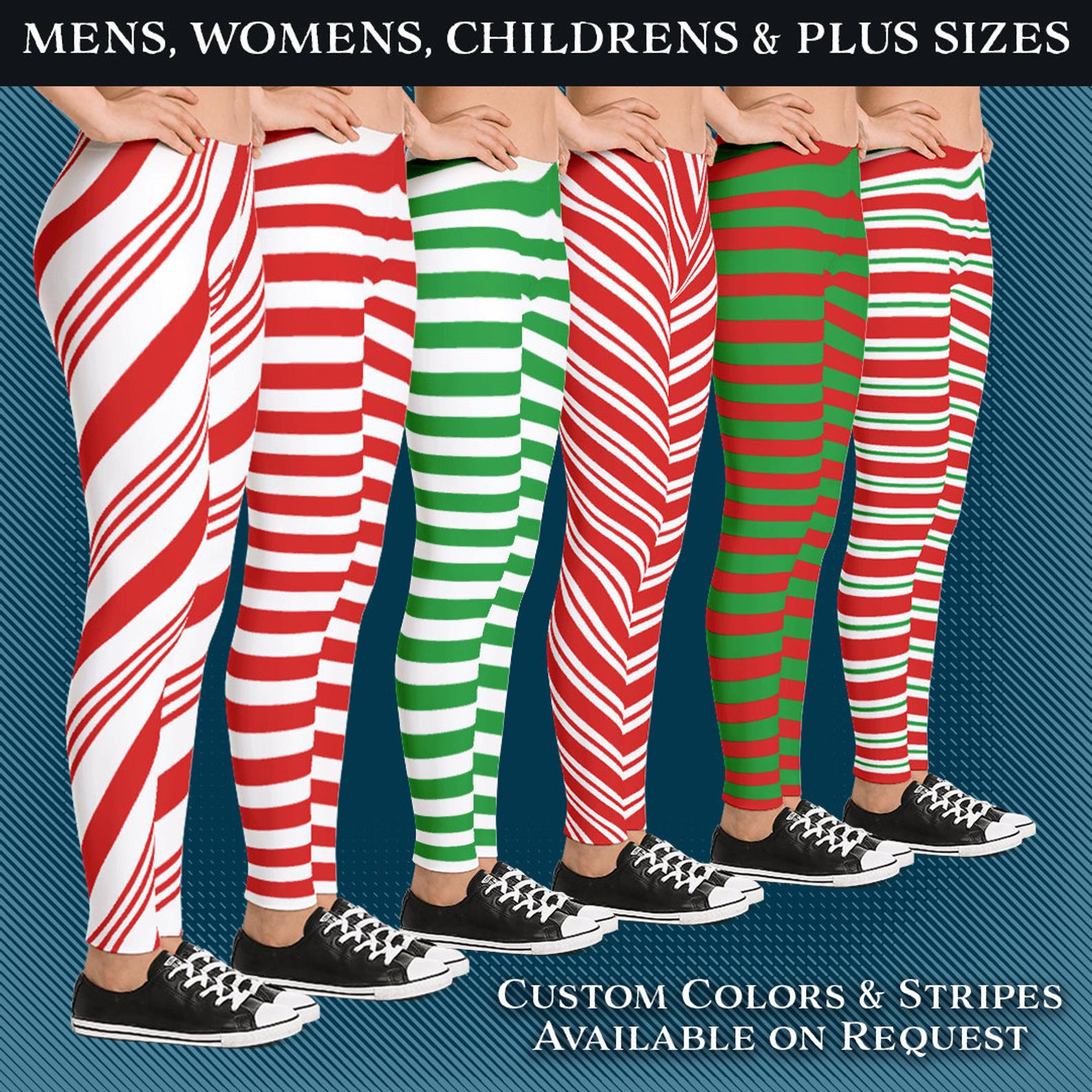 Striped Christmas leggings
