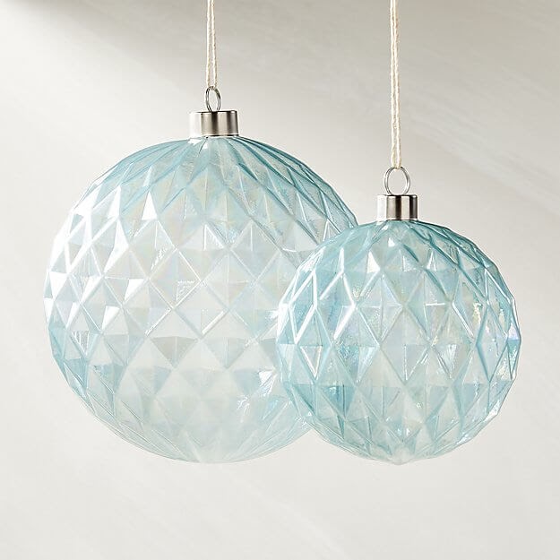 Facet Sterling Blue Luster Ornament