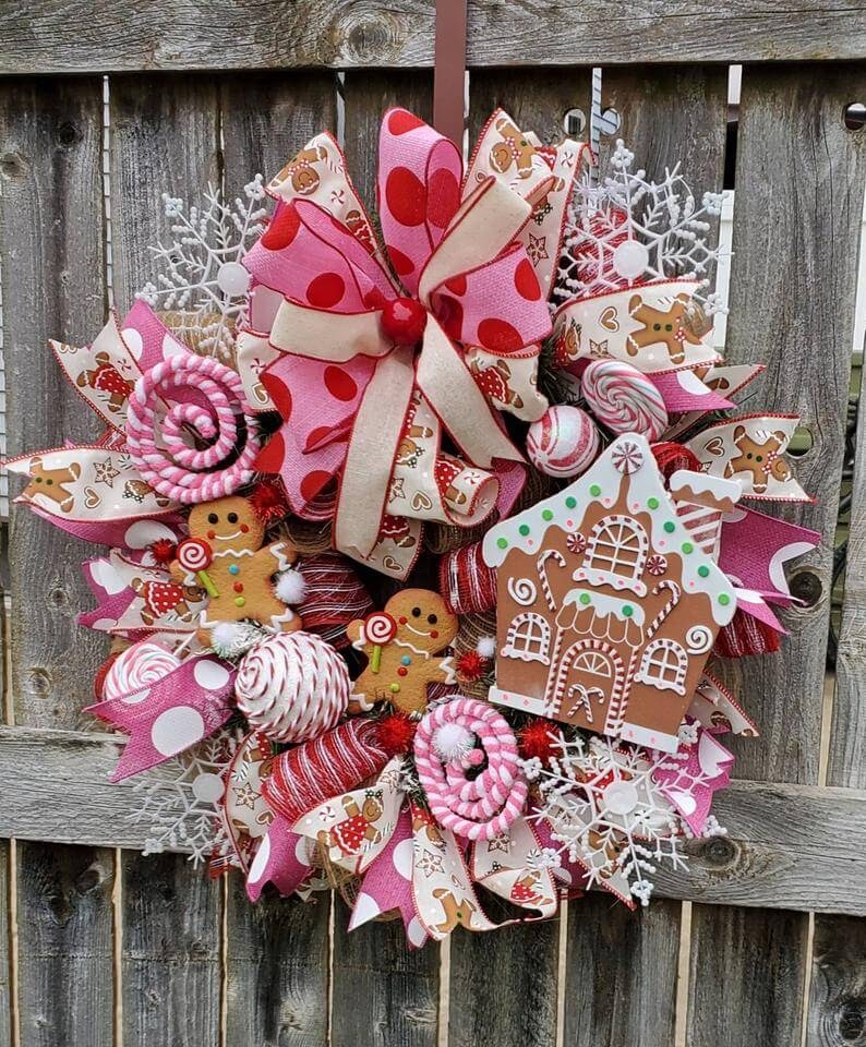 Gingerbread Man Christmas Wreath
