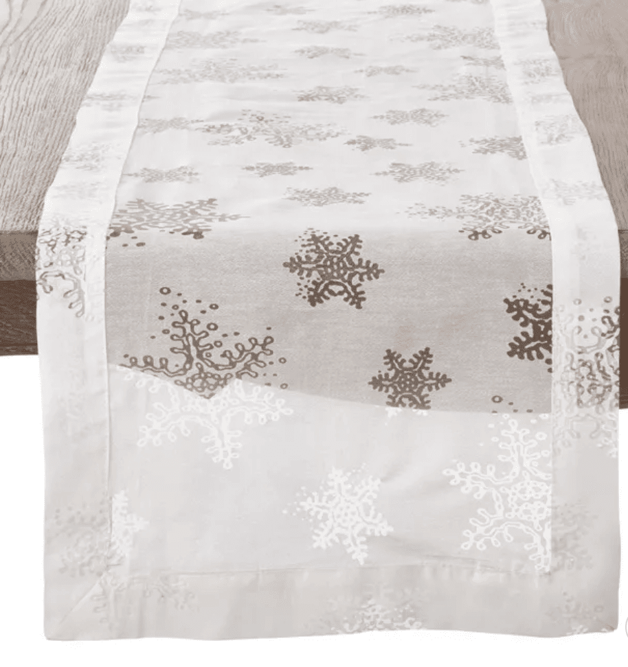 White Snowflakes Table Runner