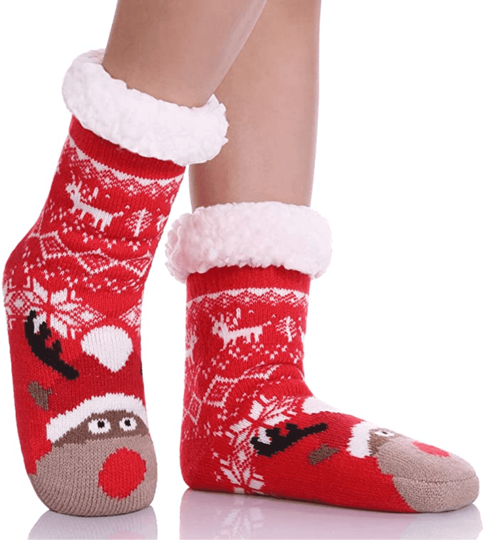 Fuzzy Animal Slipper Socks