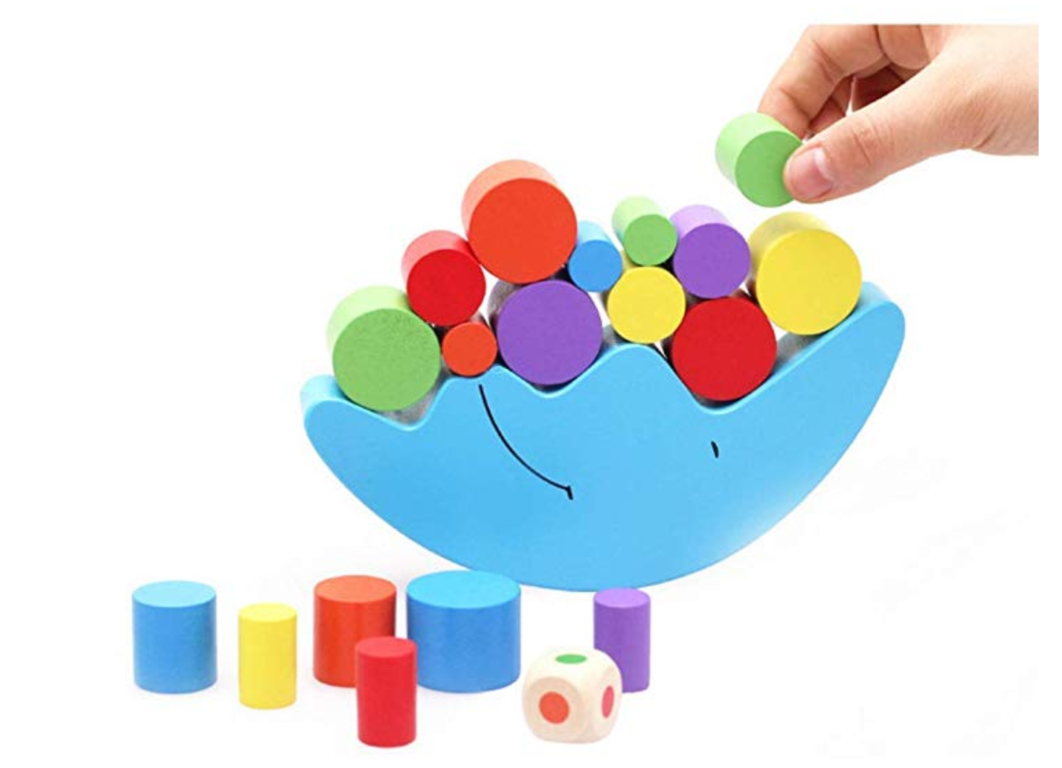Wooden Toy Block Puzzle Moon Balance Game