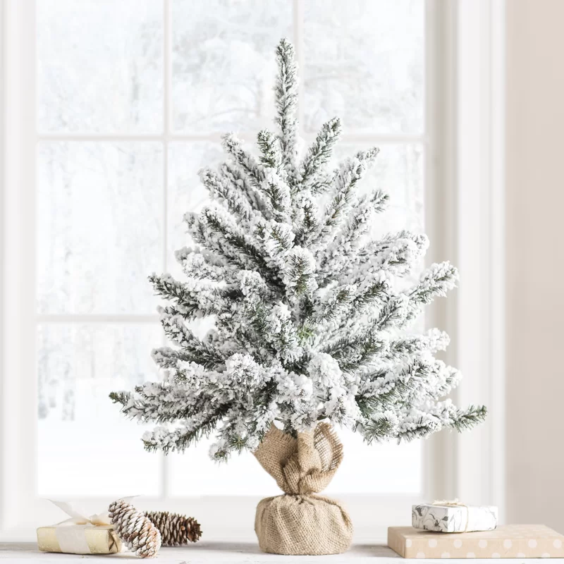 Flocked Anoka Pine 2' Artificial Christmas Tree