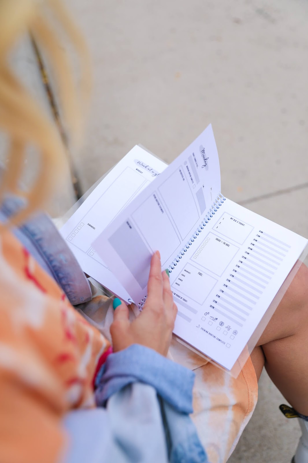 Person reading a journal