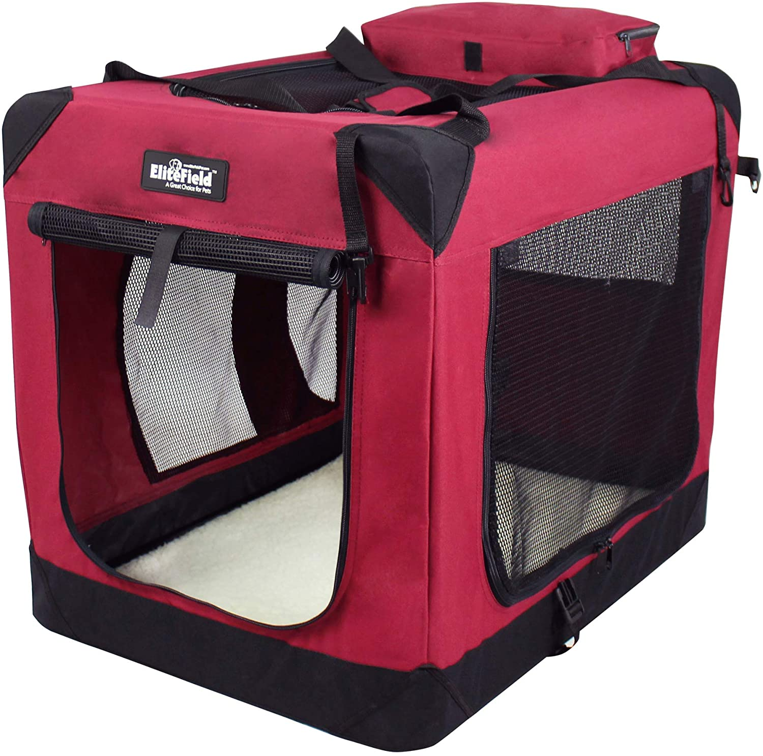 EliteField 3-Door Folding Soft Dog Crate