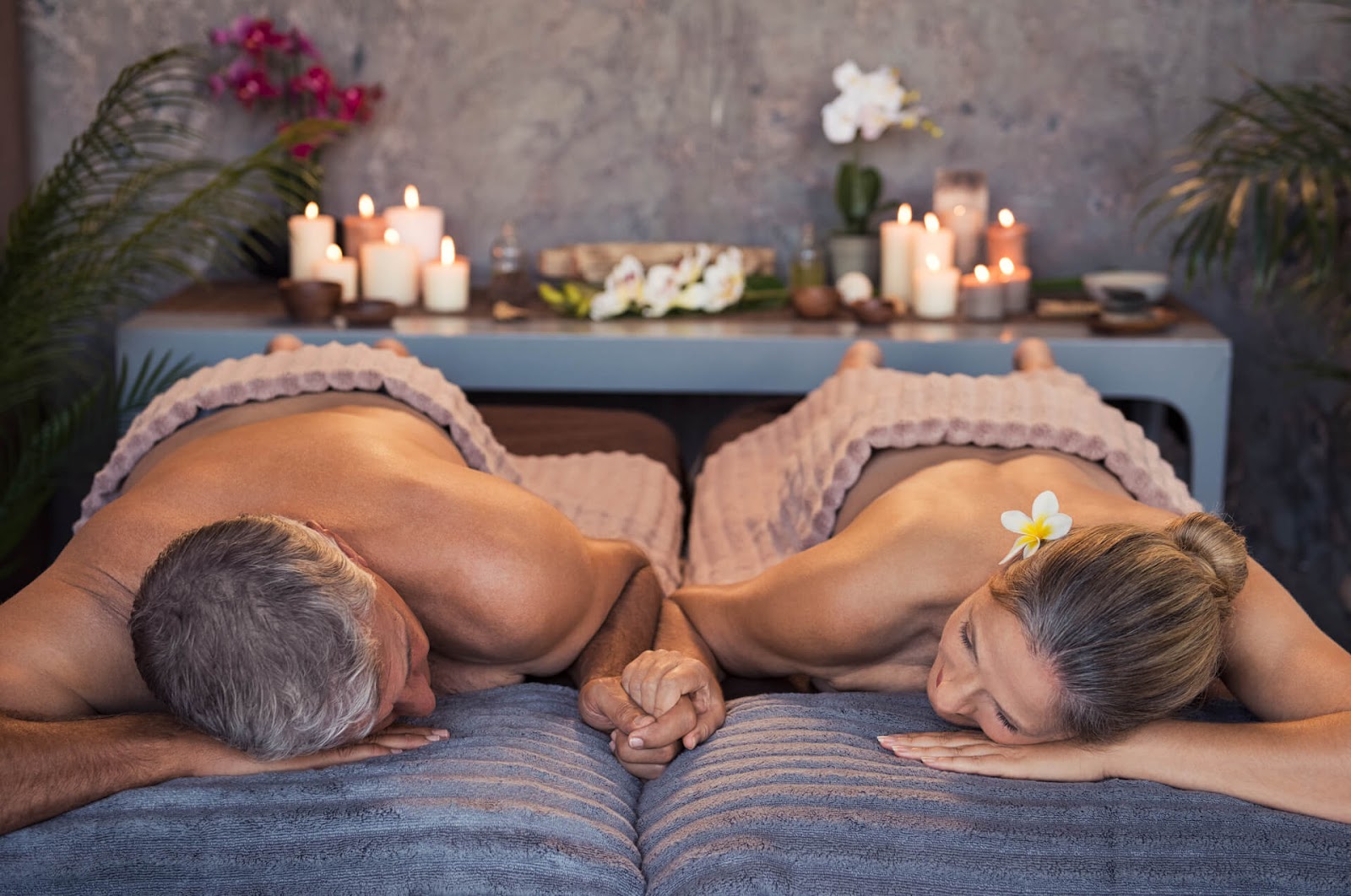 Couple getting a massage together