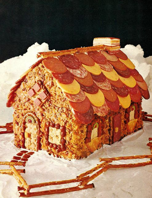 Meaty Cheesy Faux Gingerbread House