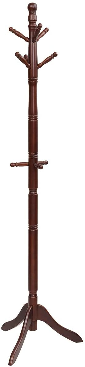 Tangkula Wood Coat Rack