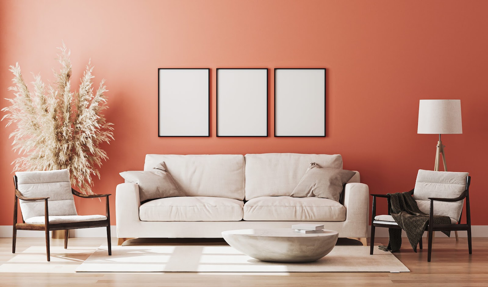 Room painted orange