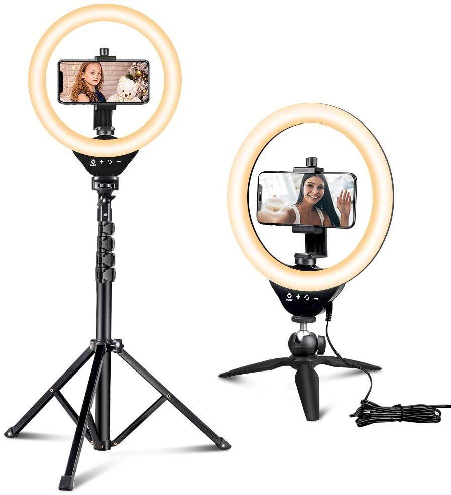 Ring Light with Extendable Tripod and Phone Holder