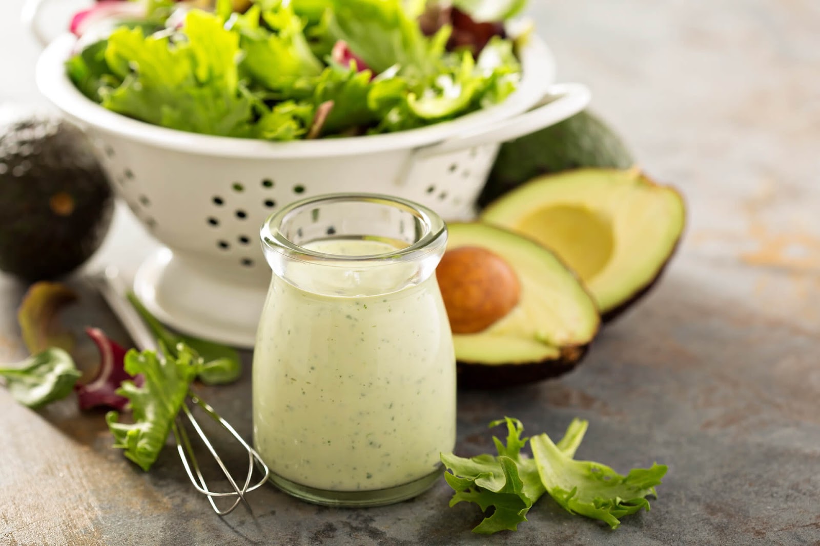 salad with homemade salad dressing
