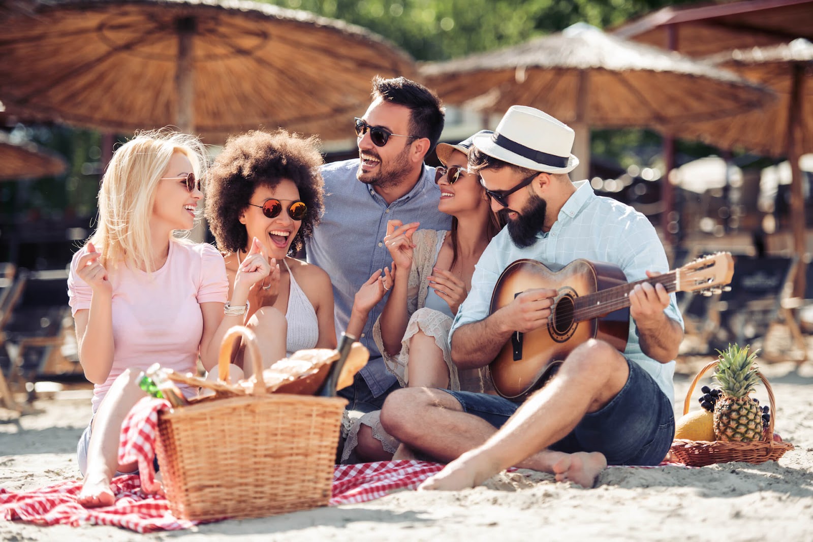 Group of friends enjoying some music together