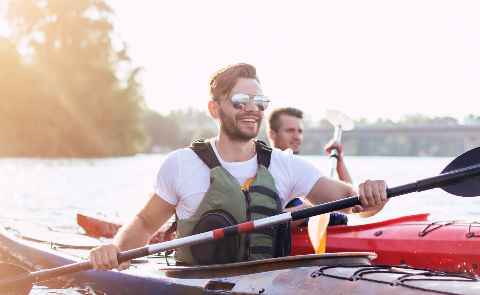 Man kayaking