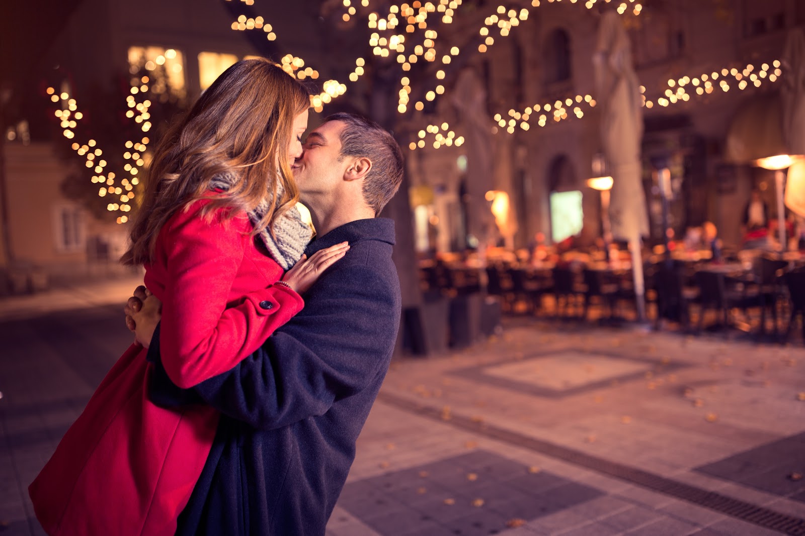 Man and woman kissing