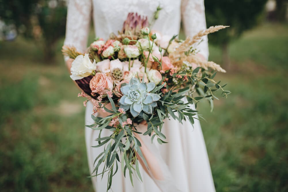 Woman holding flowers