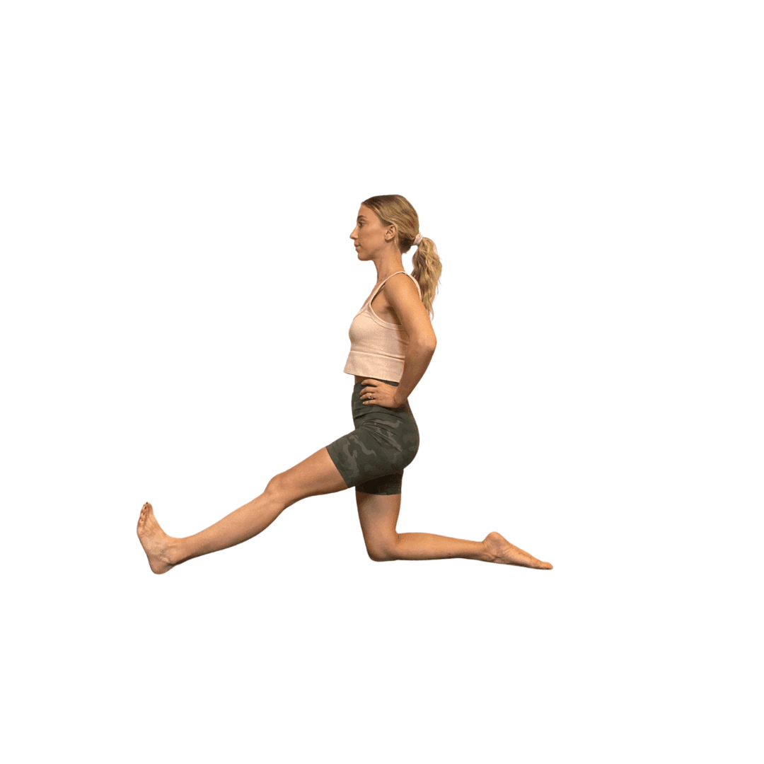 Woman in half split glides