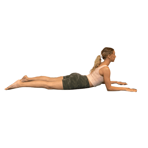 Woman in lower sphinx position