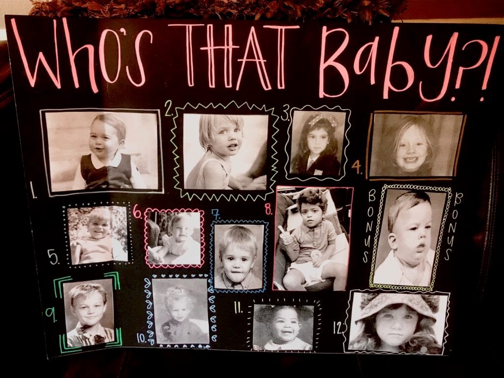 Baby picture match up for baby shower game