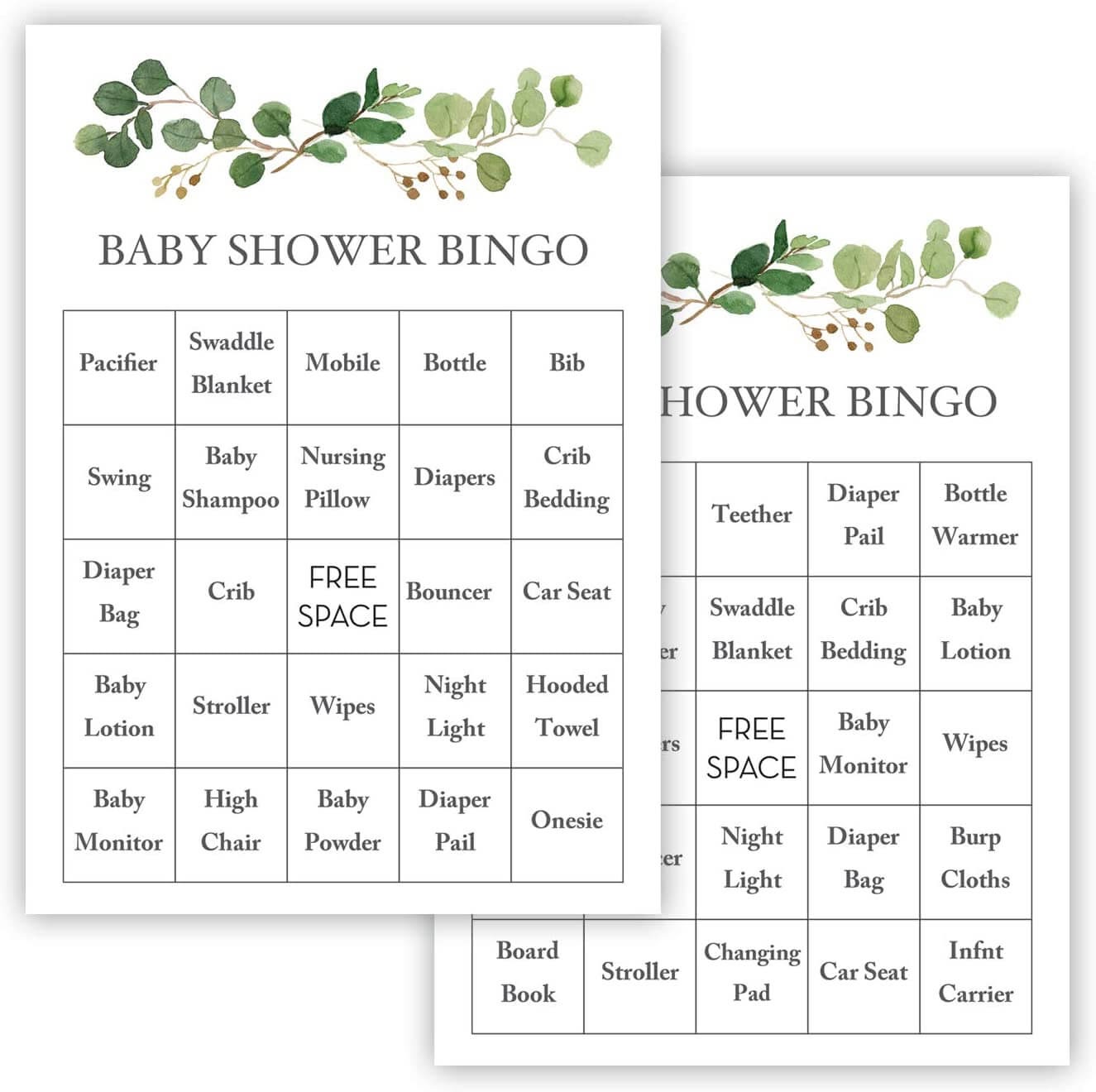Baby Bingo Boards