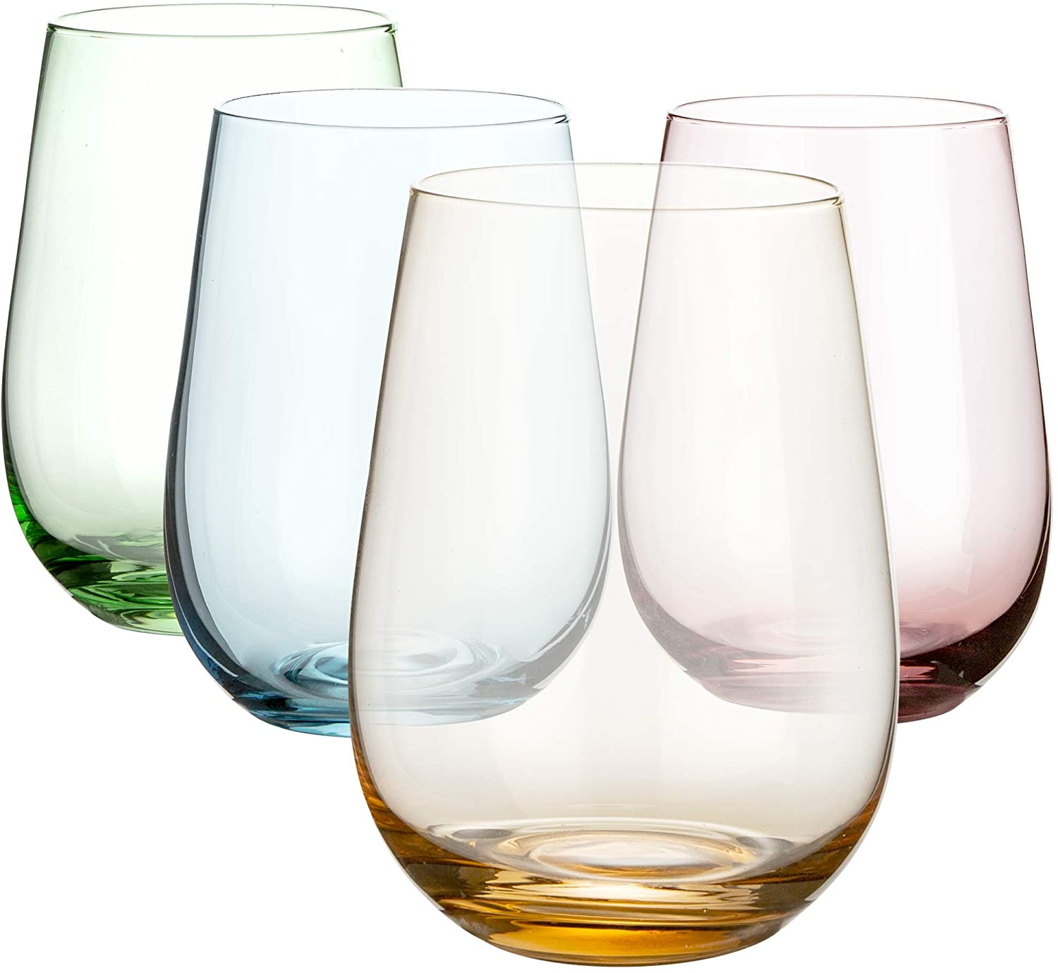 Stemless Colored Wine Glasses