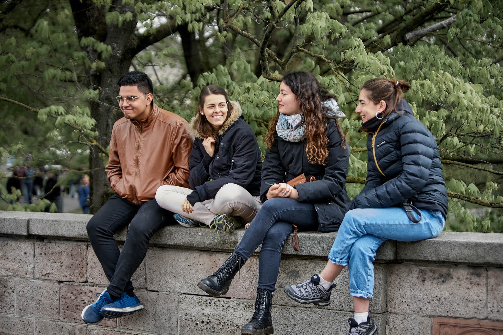 Group of Friends chatting outside