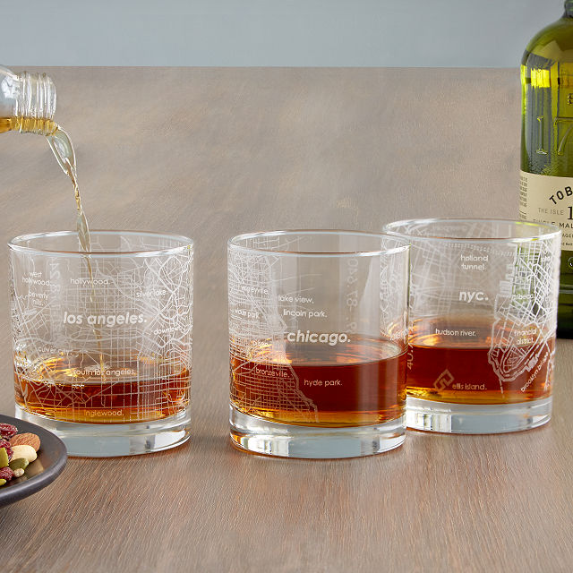Urban Map Whiskey Glass
